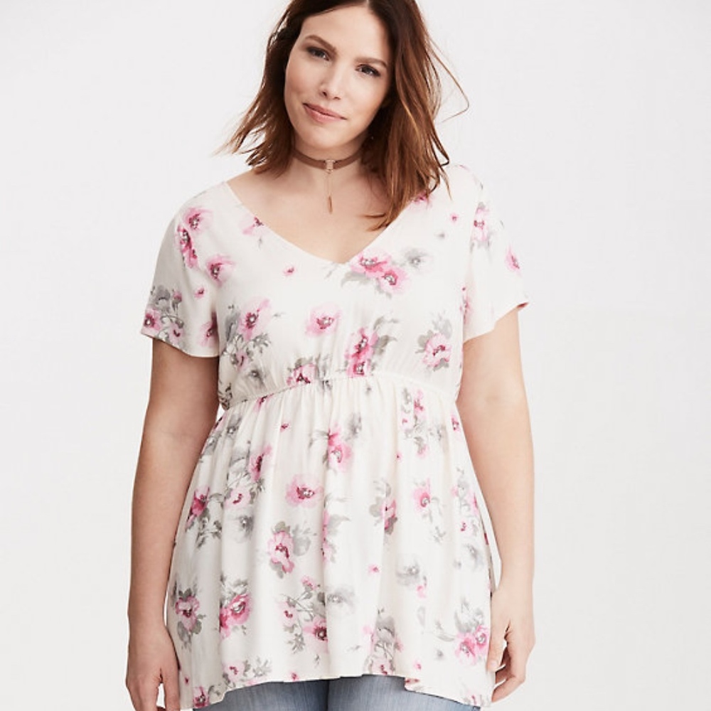 Ivory Floral Blouse